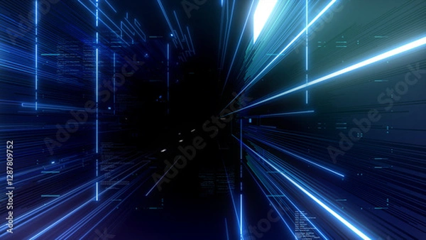 Fototapeta Digital Data Stream style background.