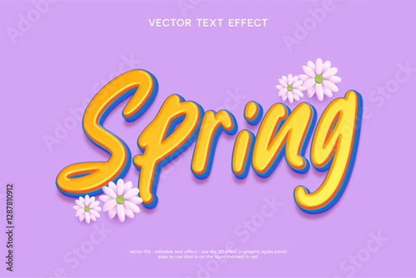 Fototapeta vector spring text effect graphic design illustration