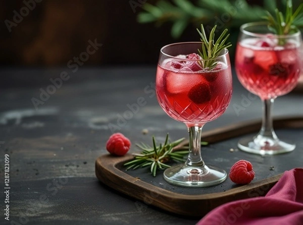 Obraz glass of red wine with strawberries