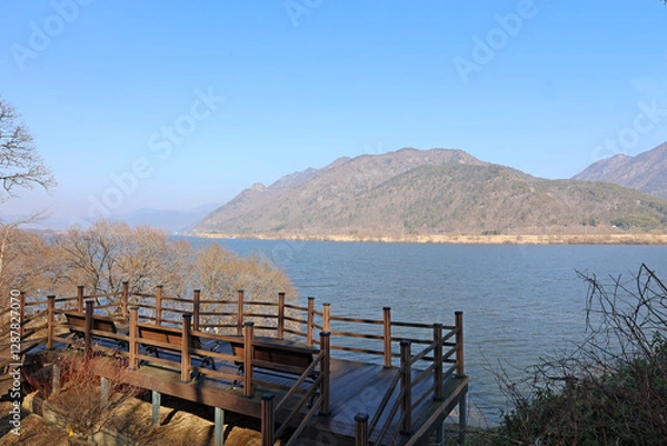 Obraz 한국의 아름다운 강변 풍경