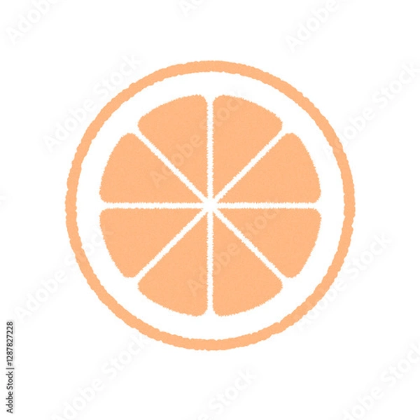 Obraz オレンジの輪切りのスタンプ風イラスト