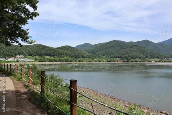 Obraz 한국 저수지 풍경 