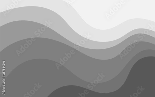 Fototapeta White to dark grey gradient background dynamic wavy light and shadow. liquid abstract background. modern elegant design background. Illustration vector 10 eps.