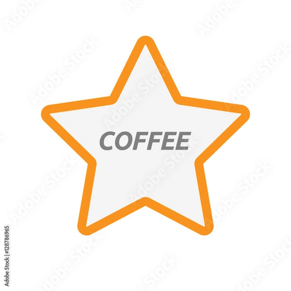 Obraz Isolated star icon with    the text COFFEE