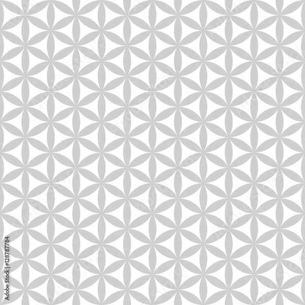 Fototapeta Grey seamless geometric pattern on a white background.