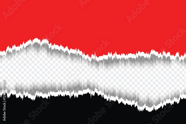 Fototapeta Red and Black Torn Paper Background