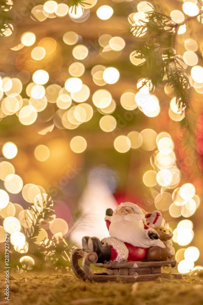 Obraz クリスマスツリーとサンタクロース