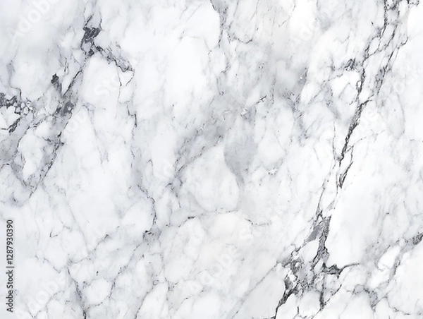Fototapeta Elegant White Marble Texture with Natural Veins Generative AI  