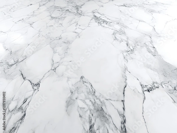 Fototapeta Elegant White Marble Texture with Natural Veins Generative AI  