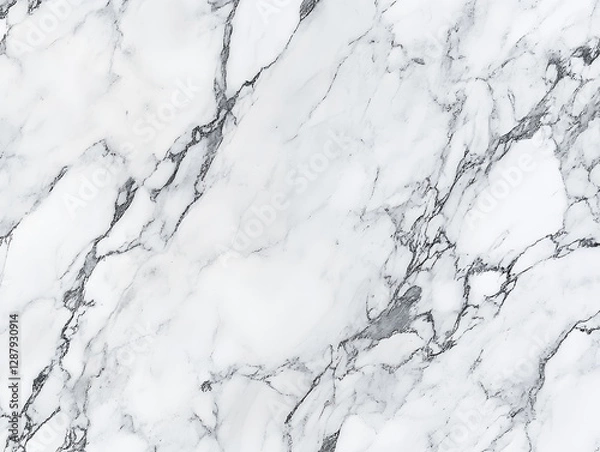 Fototapeta Elegant White Marble Texture with Natural Veins Generative AI  