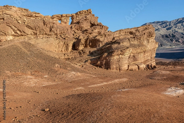 Obraz Black Canyon near Eilat. Circular route.