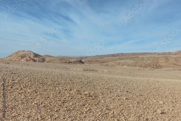 Fototapeta Desert under a cloudy sky near Eilat