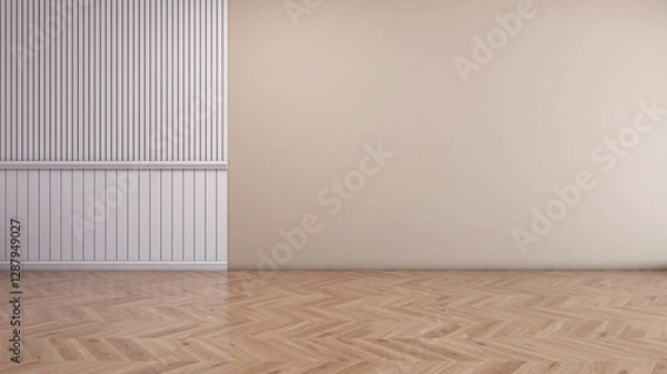 Fototapeta Empty room with Wall Background. 3D illustration, 3D rendering