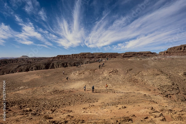 Fototapeta Travel of tourists in the desert. The border of Egypt and Israel near Eilat.