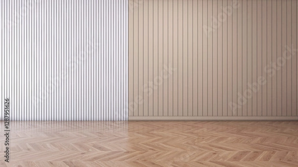 Fototapeta Empty room with Wall Background. 3D illustration, 3D rendering