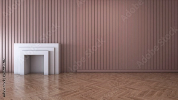 Fototapeta Empty room with Wall Background. 3D illustration, 3D rendering