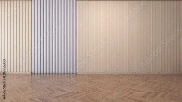 Fototapeta Empty room with Wall Background. 3D illustration, 3D rendering