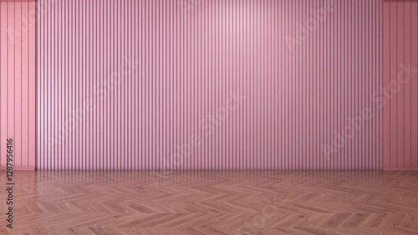 Fototapeta Room interior with wall background. 3D rendering ,3D illustration	
