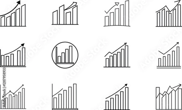 Fototapeta Growth Charts Bar Graphs, Upward Trends, Business Success Metrics