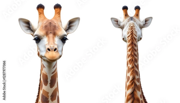 Obraz Giraffe Face & Neck: Animal Collage -  Bold Colors and Textures