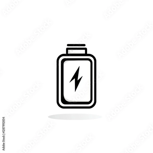 Fototapeta Isolated Simplistic Battery Icon with Lightning Bolt