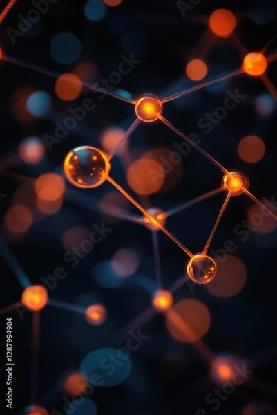 Fototapeta 3D Atomic Molecular Structure