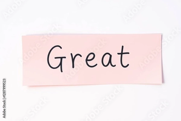 Obraz Text Great on pink note