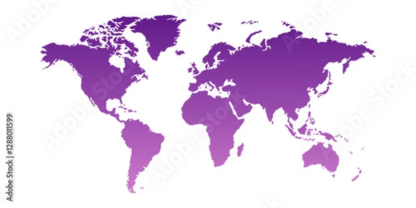 Obraz Detailed world map image, perfect for travel blogs, business presentations, educational materials, and design projects. Enhance your content with this high-quality visual. Purple on white background.