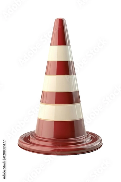 Fototapeta Isolated Traffic Cone with Red and White Layers