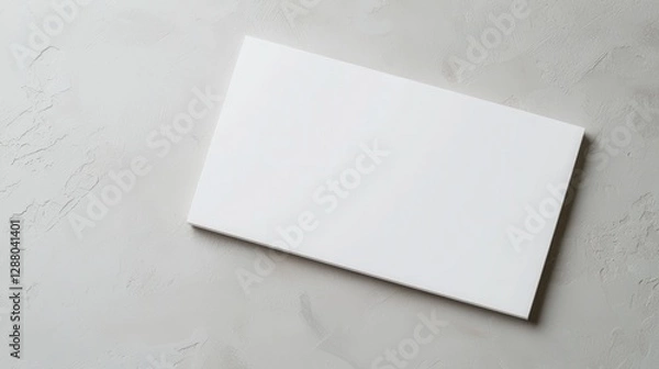 Fototapeta Blank white book cover on gray concrete surface ideal for mockup or presentations.