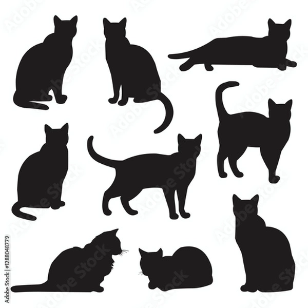 Fototapeta cat silhouette Vector of a cat on white background