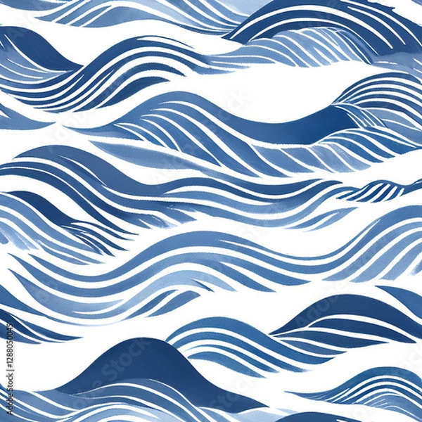 Obraz sea waves seamless pattern