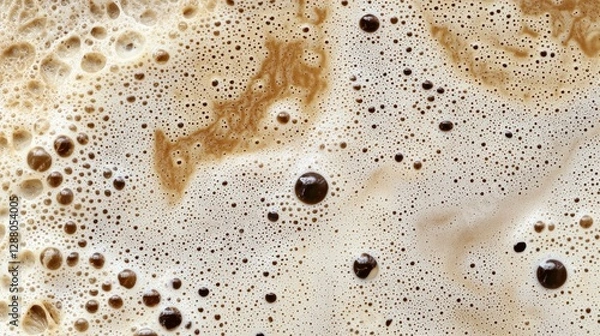 Fototapeta A close-up view of cappuccino and milk foam, a stock image