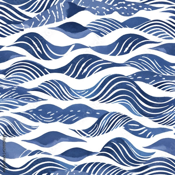 Obraz sea waves seamless pattern