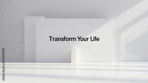 Fototapeta Transform your life with inspiring typography on a clean surface