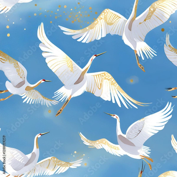 Fototapeta seamless pattern with birds