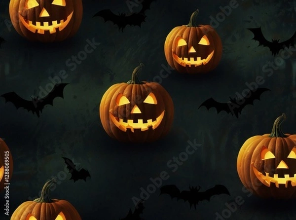 Fototapeta halloween background with pumpkins
