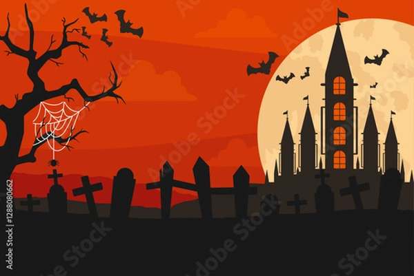 Obraz flat-design-background-halloween