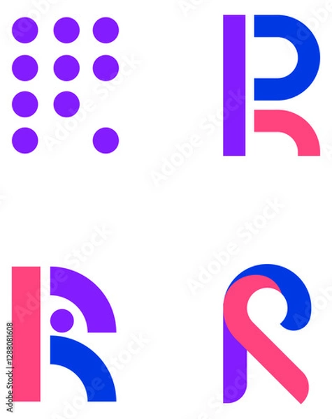 Obraz flat-design-r-logo-template