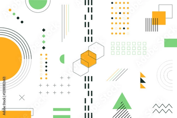 Obraz flat-geometric-shapes-background