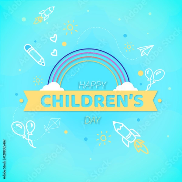 Obraz flat-world-children-s-day-message