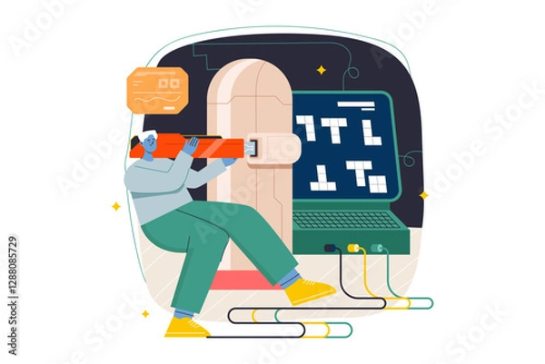 Fototapeta Cybersecurity and Digital Encryption Concept Art