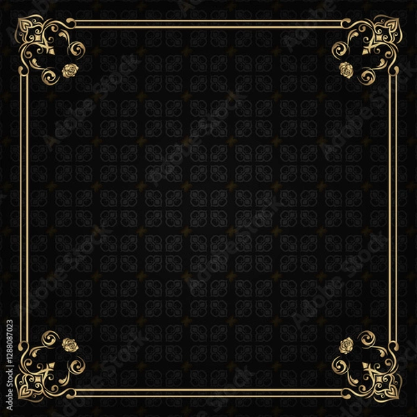 Obraz Floral pattern vintage frame 01