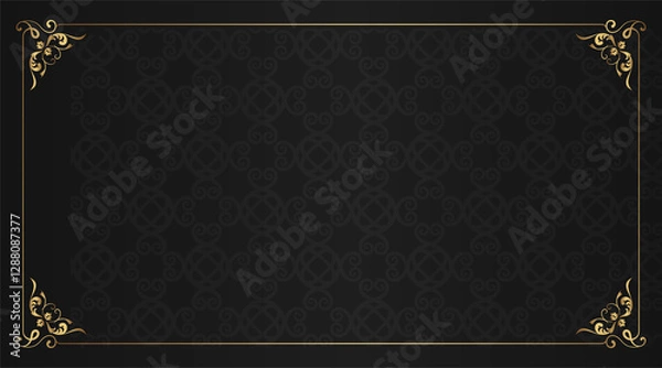 Fototapeta Floral pattern with vintage frame 01