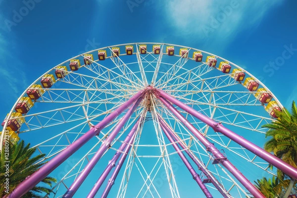 Obraz Worm’s eye view of an observation wheel