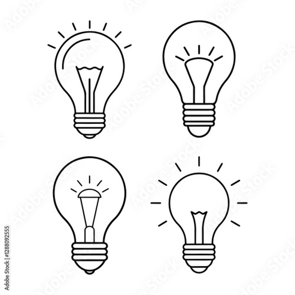 Fototapeta light bulb icon set
