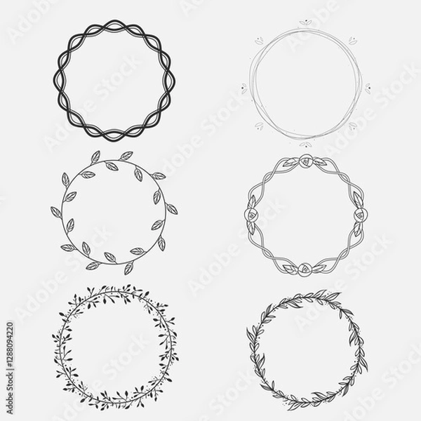 Fototapeta frame-collection-with-lineal-style