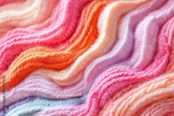 Fototapeta Textile Yarn Threads Arranged Closely Together in Varied Soft Colors