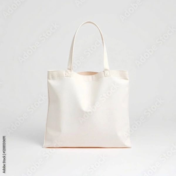 Fototapeta The tote can be made from a fabric or eco linen and mocked up 3d. The totebag can be isolated on a white background, and a cotton shopping bag can be made from a white cotton material for use in