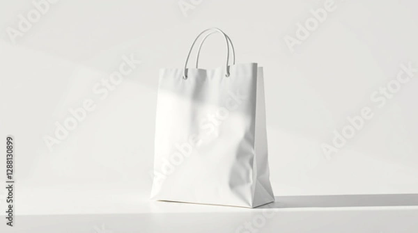 Fototapeta The tote can be made from a fabric or eco linen and mocked up 3d. The totebag can be isolated on a white background, and a cotton shopping bag can be made from a white cotton material for use in